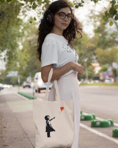 Banksy Girl with Balloon Tote bag - Birthday or Christmas Banksy gift idea