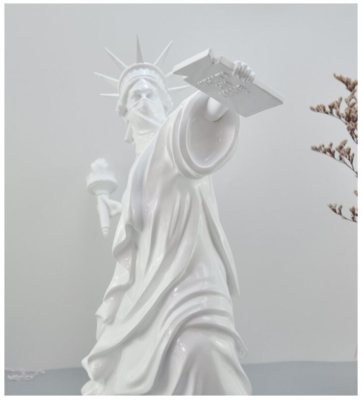 Details about   Modern 13inches Statue Throw Torch Riot of Liberty Figure Banksy Sculpture Gifts 